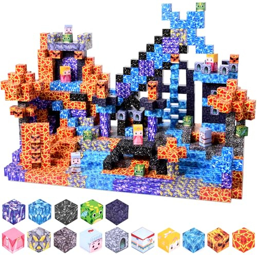YIHANG 100 PCS Magnetische Blöcke, Bauen Sie magnetische dunkle Burg & Schwert, Magnetisches Spielzeug Weihnachten Geburtstag Geschenke für Kleinkind, STEM Sensorisches Spielzeug für 3+ Jah