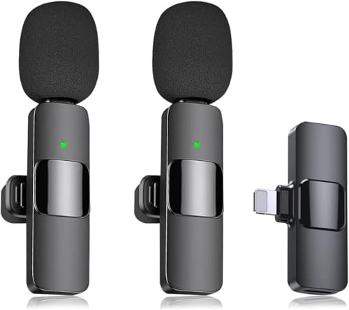 Qhot Mikrofon für Handy Bluetooth Kabellos Mini Lavalier Ansteckmikrofon Wireless Microphone mit USB-C & Lightning - GT1C 20251231
