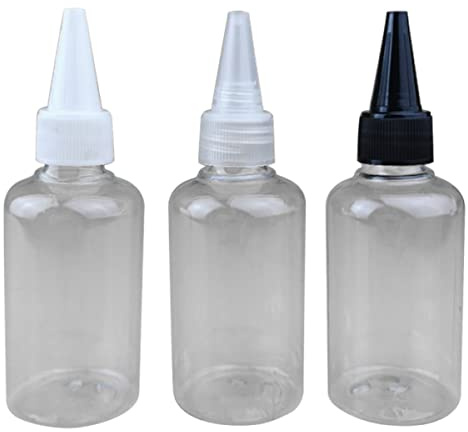 TOVINANNA 10pezzi Bottiglie di Plastica Trasparenti da Contenitori Pratici da Spremere Bottiglie per Pigmenti Copertura in Gel Riciclabile Versione Corto Colore Casuale