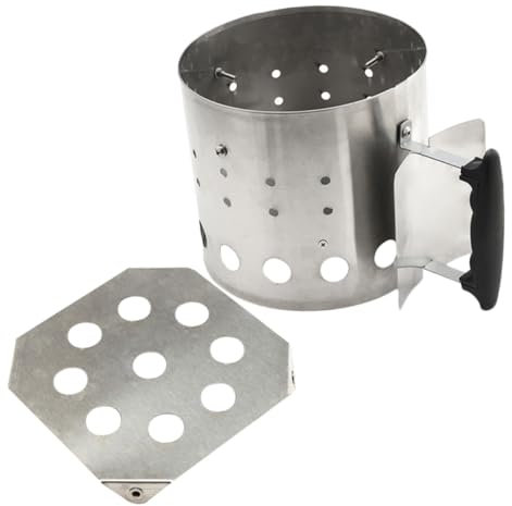 BESPORTBLE 1set Accensione per Carbonella BBQ Ciminiera Inossidabile per Grigliate all Starter per Termoresistente per Riscaldamento