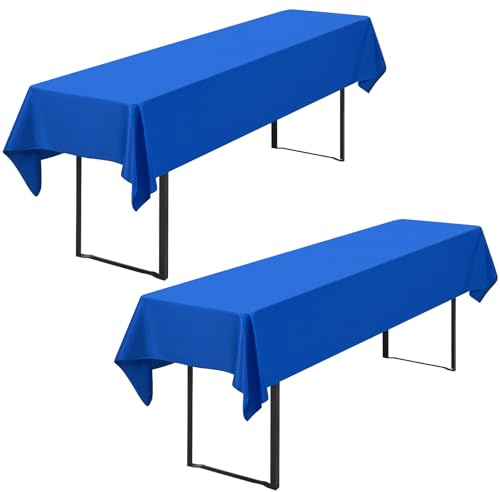 FXKS 4 Bier Tischdecken für Rechteck Tische Royal Blue,110x260 cm | Polyester Tischdecke, Waschbare und Langlebige Tischdecke Tischdeckes für Garten Partys Geburtstagsfeier oder Grill
