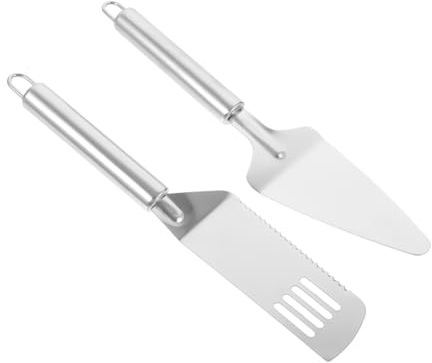PRETYZOOM Paletta per Pizza in Acciaio Inossidabile 2 Pezzi Foro per Appendere Spatola da Cucina Comoda da Tenere per Preparare Torte e Pizza