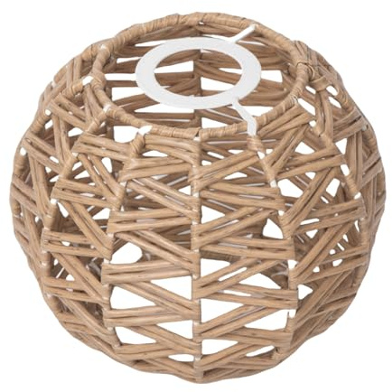 Rattan Lampshade,Wicker Lamp Shades,Rattan Light Shade,Hollow Weave Light Decor Ceiling Light Lid Suitable for Room and Dining Areas (546A)