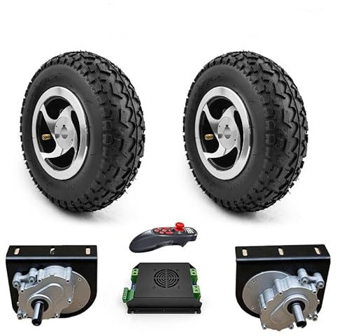 L-faster Doppia Ruota da 9 Pollici 75 Giri/min 120 Giri/min 24 V 250 W Kit motoriduttore Spazzolato per Carrello per carriola per Attrezzi (Bracket And ESC Small Kit, 24V250W 120RPM Max Speed 6kph)