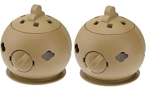 PACKOVE Scatola per Moxibustione 2 Pezzi in Pbt Khaki Design Antiriflusso Facile da Lavare, Strumento per Trattamenti di Benessere a Casa