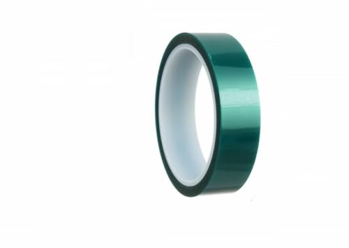 DRW Cinta aislante de silicona con PET resistente a temperaturas verde 6 unidades 24mm x 33m