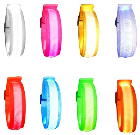 TOPJOWGA Leuchtarmbänder, 8 Stück LED Blinkende Armbänder, Leuchtarmband Dunkles Partyzubehör, LED Leuchtspielzeug, Armbänder Glühen in der Dunklen Party Mitgebsel Geburtstag