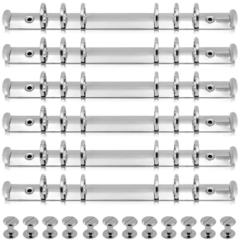 6 Stück A5 Ringbuchmechanik 6 Loch Bindering Mechanismus Metallclip Ringbuch Ringe 25mm Lose Blatt Buchring Ringbuchrücken-Ersatz für DIY Füllpapier, Albums, Notizbücher