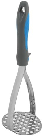Pressa per patate in acciaio inox, 28 x 10 x 8 cm, in acciaio inox, adatto per cucina e conservazione, caratteristiche per materiale durevole costruito (grigio blu)