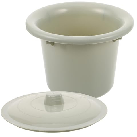 WEKAMOS Pot de Chambre Adulte Seau Urinoir Portable Plastique avec Couvercle Ergonomique Anti-odeurs Hygiénique pour Soins à Domicile Nuit Voyage Camping