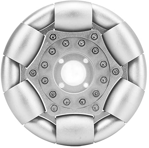 Ruota Omni singola in alluminio da 127 mm, resistente, ad alta precisione, 6 rulli grandi, 6 piccoli, funzionamento fluido, trasmissione indipendente, per bilanciamento della