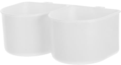 Luxshiny Plastic Hanging Pet Bowl for Dogs Cats Rabbits – White Sturdy Crate Feeder for Food and Water, Kennel Mountable Dog Bowl Suitable for Travel and Cage Use