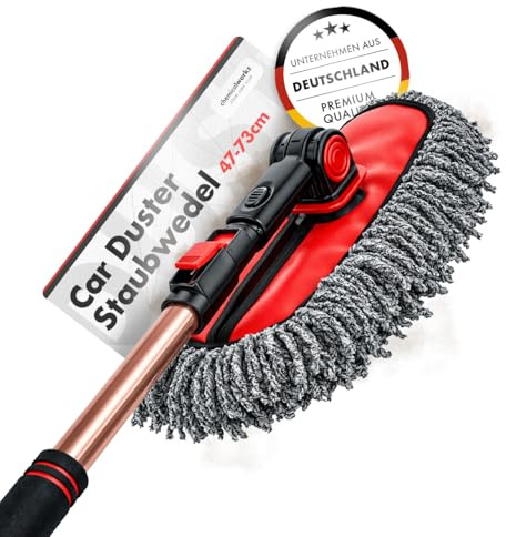 chemicalworkz Car Duster Staubwedel Auto | Premium Auto Staubwischer mit lang ausziehbarem Teleskopgriff & sanfter Mikrofaser für kratzfreies Staubwischen von Lack, Glas und empfindlichen Oberflächen