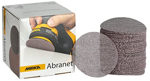 Mirka Abranet Schleifscheiben Netz Ø 77 mm Klett Korn P400 50 Stk | Netz-Schleifscheiben mit Korn P400 ideal für Holz Spachtel Lack Kunststoff Schleifen hohe Effizienz und Staubabsaugung