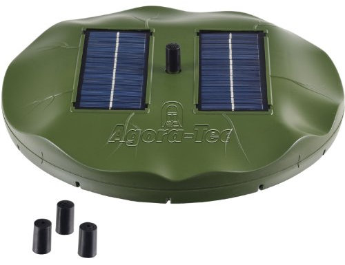 Agora-Tec® AT-1.8W Solar Teichpumpe 1,8 Watt Hmax.: 155l/h Fontainenhöhe: 0,50m für Gartenteich oder Springbrunnen