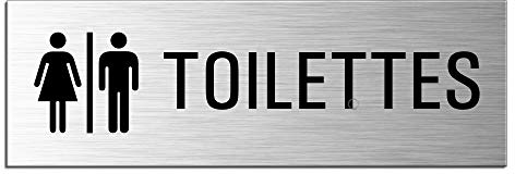 Plaque XL Toilettes WC Hommes Femmes Panneau 24 x 8 cm Épaisseur 0,8 mm
