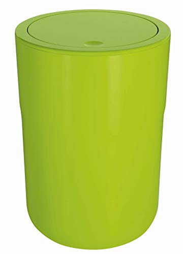 Spirella – Cocco Badezimmer-Abfalleimer – Schwenkdeckel mit Beutelhalterring – Ideal als Kosmetikeimer – Kiwi-Grün – 5 l