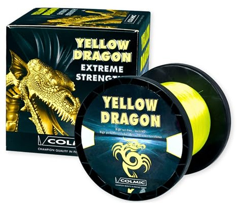 Colmic Yellow Dragon – Lenza Monofilo in Nylon ad Alta Resistenza – Extreme Strength, Alta Visibilità, per Pesca Gravosa in Mare – Prodotto Ufficiale Colmic