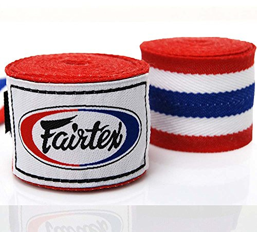 Fairtex Bandagen, halb-elastisch, 4.5 m, Thai Flag, Wickelbandagen, Hand Wrap