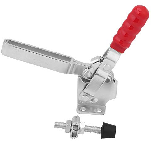 Kniehebelspanner Vertikal, 227KG 500lbs Haltekapazität Schnellspanner Knebelklemme, Walfront Toggle Clamps Heavy Duty Griff Vertikal Typ - Rot