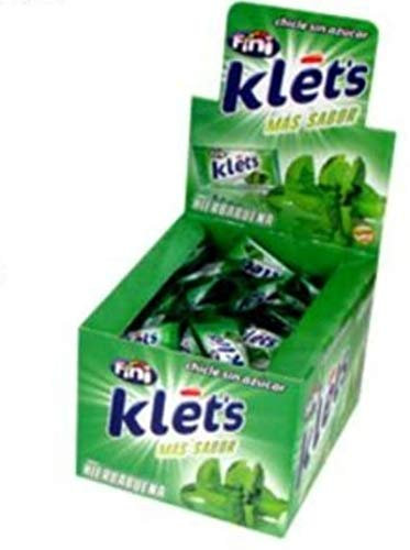 Lote de 2 Cajas de Chicles Klet's sin Azúcar Sabores a Elegir. 400 Chicles. Golosinas y Dulces. Juguetes y Regalos Baratos para Fiestas de Cumpleaños, Bodas, Bautizos, Comuniones. (Fresa)