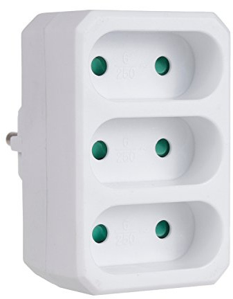 Maclean MCE212 3-fach Steckdosenadapter Mehrfachstecker Adapter Stromveteiler 3x6A (3x Eurosteckdose)