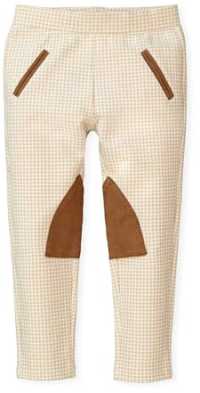 Hope & Henry Baby Girls' Ponte Riding Pants, 18-24 Months, Khaki Houndstooth