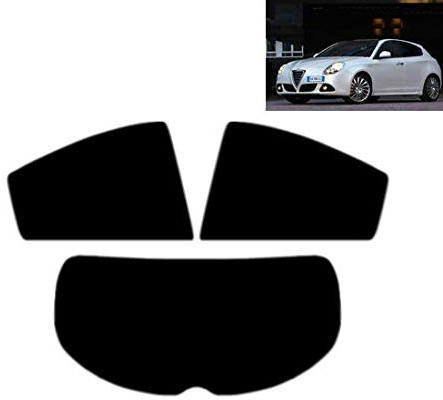 Passgenaue Tönungsfolie für-Alfa Romeo Giulietta 5-Türen 2010-2020 Heck/Seitenscheiben (35% Mittelschwarz)