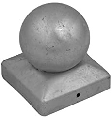 Galvanised Metal Garden Decking Fence Ball Post Cap Finial (90 x 90mm)