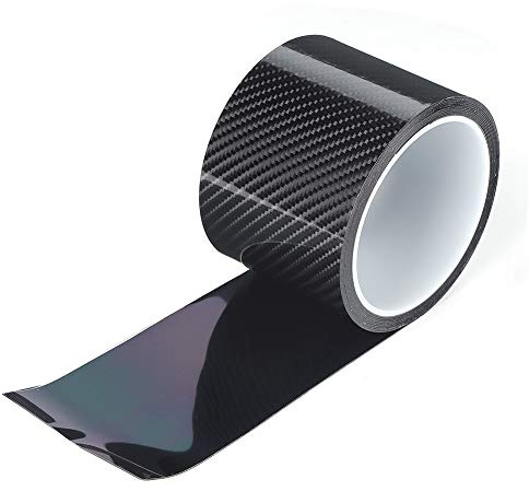 BLLBOO Adesivo in fibra di carbonio, pellicola di protezione in fibra di carbonio, colore nero, adesivo di protezione per bordi della portiera dell'auto, adesivo antigraffio (7 x 3 m)