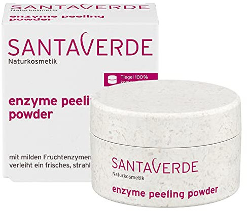 Santaverde/enzyme peeling powder/Enzympeeling/Pulver/mild & schonend/mit milden Ananas Fruchtenzymen/ohne mechanische Schleifpartikel/peelend/Gesicht & Dekolleté / 100% vegan / 23 g