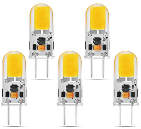 BVCL GY6.35 LED Lampen 3W, AC/DC 12V Dimmbar G6.35 LED 270LM, Ersatz für 30W GY6.35 Halogenlampen, Kein Flimmern, 5er Pack (Color : Warm White 3000K)