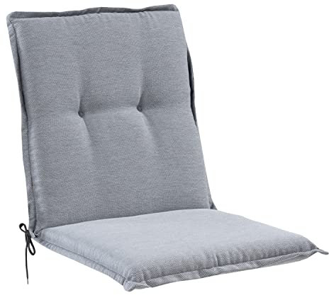 GO-DE Sesselauflage Sitzpolster Gartenstuhlauflage für Niedriglehner | 50 cm x 100 cm | Hellgrau | Polyester