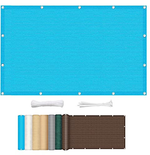 Vela Ombreggiante 2.8 x 7 m Anti-UV Protezione Solare Vela Ombreggiante Quadrata con Occhielli Corde Fascetta per Giardino Balcone Terrazza, Blu