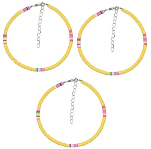ABOOFAN 3stücke Stylische -fußkette Polymer Bunte Boho-Anklet Für Für Strandpartys Und Lässige Outfits Langlebig Und