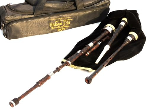 Lowland Border Pipes in A, mundgeblasener oder Balggeblasener schottischer Student Halblanger Dudelsack mit Chanter gestimmt auf A bei 440 Hertz, Anfängerrolle Pfeifen (mundgeblasen)