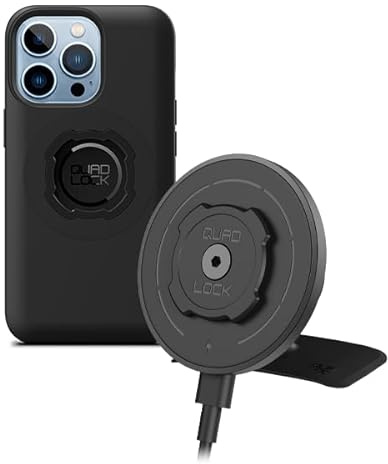 Quad Lock Adhesive Dashboard/Console Car Phone Holder Kit with MAG Wireless Charging Head V2 and MAG Phone Case for iPhone 13 Pro
