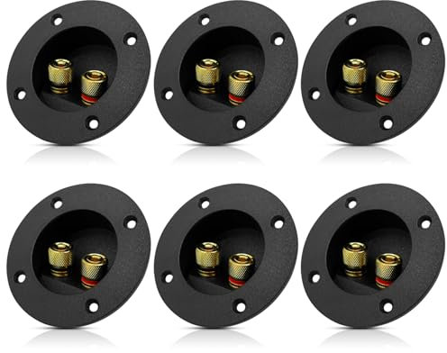 Vegena 6 Stück Lautsprecher Terminal, 2-Wege Lautsprecher Box Terminal, Tasselautsprecher Stecker Lautsprecher Runde Spring Cup Inding Post Runde Frühling Für DIY Home Auto Stereo Lautsprecher