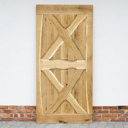 SEART Massive Schiebetüren aus Eiche, massiv im Landhausstil Old (90x220, Naturöl)