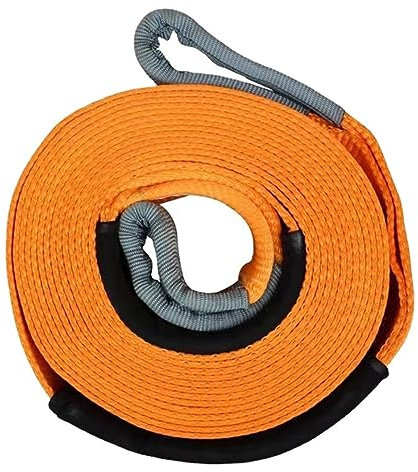 Synthetisches Windenseil 5 m 5 Tonnen Abschleppseil, strapazierfähig, hochfest, Notfall-Abschleppseil, Kabelband mit Haken for PKW-LKW-Anhänger für ATV UTV(Color:Orange)