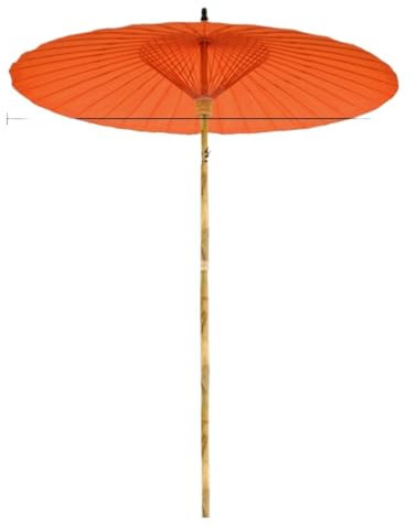 AMYSTY Sonnenschirm Marktschirm Gartenschirm Antiker Innendekorationsschirm, Ölpapierschirm, Sonnenschirm, Terrasse Im Freien, Ohne Sockel Terrassenschirm Sonnenschirme im Freien(Orange)