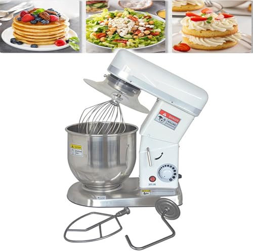 DHMYDPDZ Batidora Amasadora 5l/7l/10l para Hornear,Robot Cocina,Amasadora Reposteria,Gancho Y Bol para Mezclar,Electrodomesticos Cocina Varillas Rotación Planetaria con 3Velocidades,White-7L