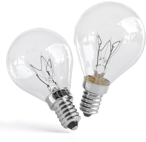 greate 2X E14 Oven Bulb 40W 300 Degrees Heat Resistant - Oven Light Bulb, Salt lamp, Microwave, Lava lamp and More - lamp 40W with 400 lumens & 2700K Warm White