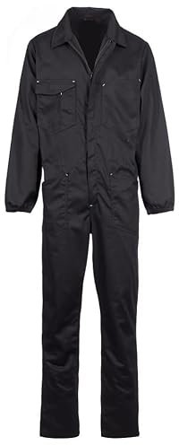 Generico Tuta da Lavoro Intera, Colore Nero, Stile Professionale con Tasche Multiple, Chiusura con Zip Fino 6XL Taglie Forti (6XL)