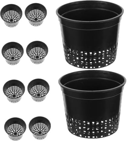 CAXUSD 10pièces Paniers De Jardin Hydroponiques Ronds à Larges Coupelles Filet à Fentes pour Plantation De Plantes Petits Pots De Pépinière