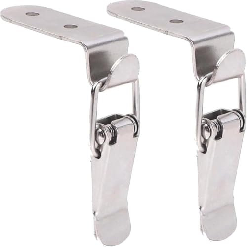 Spring Toggle Lock,Spring Loaded Locks Hasps,Toggle latch,Spring latch,2PCS,90 Degrees DuckMouth Buckle Hook Lock Stainless Steel Spring Loaded Draw Toggle Latch Clamp Clip,(A 304 Stainless Steel,127m