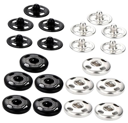DIYEAH 60pcs Invisible Metal Snaps Sewing Fasteners for Clothing Repair DIY Crafts Press Studs Snap Button Replacement