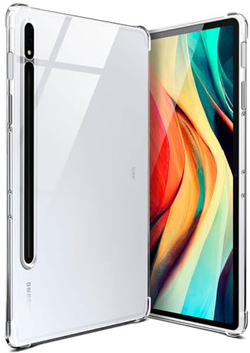 moex Aero Case für Samsung Galaxy Tab S7 / S8 Hülle aus Silikon durchsichtig, Schutzhülle Ultra dünn stoßfest mit Eckenschutz, Tablet Silikonhülle transparent minimalistisch, Klar