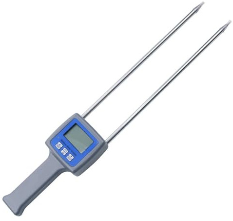 Moisture Meter, Hygrometers Professional Wood Sawdust Powder Hay Bale Peat Moisture Meter Tester Digital LCD Humidity Moisture Analyzer