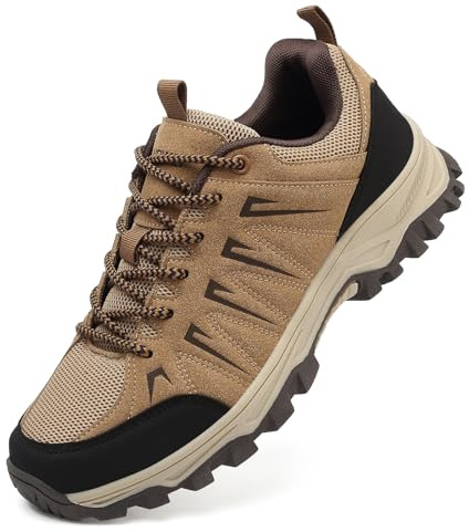 HaloTeam Scarpe da Escursionismo Uomo All'aperto Arrampicata Sportive Antiscivolo Calzature da Passeggio Traspiranti Trekking Sneakers,Marrone,EU 39